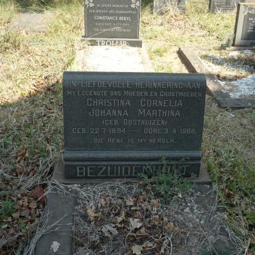 BEZUIDENHOUT Christina Cornelia Johanna Marthina nee OOSTHUIZEN 1894-1988