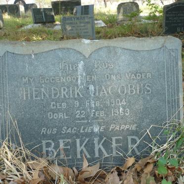 BEKKER Hendrik Jacobus 1904-1963