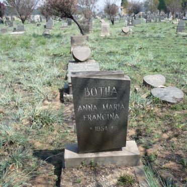 BOTHA Anna Maria Francina 1954-1954