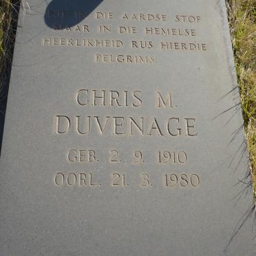 DUVENAGE Chris M. 1910-1980