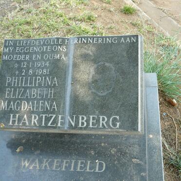 HARTZENBERG Phillipina Eliabeth Magdalena nee WAKEFIELD 1934-1981