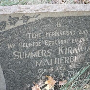 MALHERBE Summers Kirkwood 1901-1958