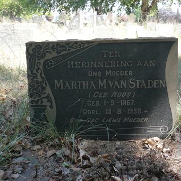 STADEN Martha M., van nee ROOS 1867-1958
