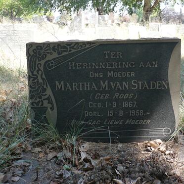 STADEN Martha M., van nee ROOS 1867-1958