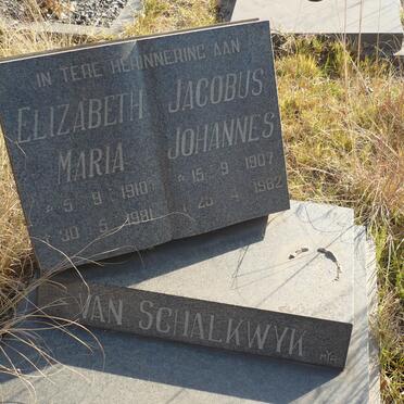 SCHALKWYK Jacobus Johannes, van 1907-1982 &amp; Elizabeth Maria 1910-1981