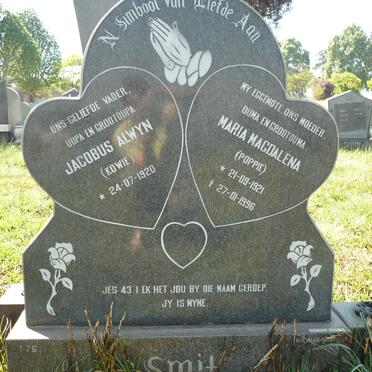 SMIT Jacobus Alwyn 1920- &amp; Maria Magdalena 1921-1996