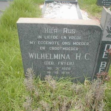 BEER Wilhelmina H.C., de geb. FRYER 1926-1976