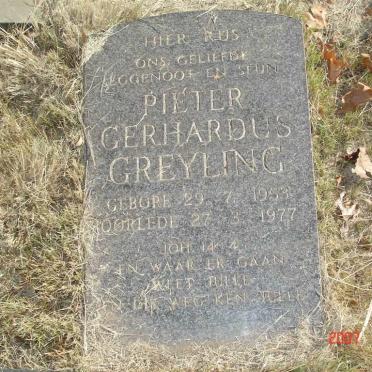 GREYLING Pieter Gerhardus 1953-1977