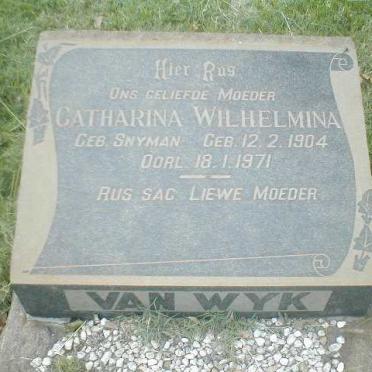 WYK Catharina Wilhelmina, van geb. SNYMAN 1904-1971