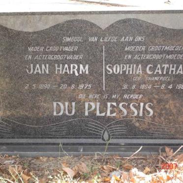 PLESSIS Jan Harm, du 1890-1975 &amp; Sophia Catharina SWANEPOEL 1894-1964