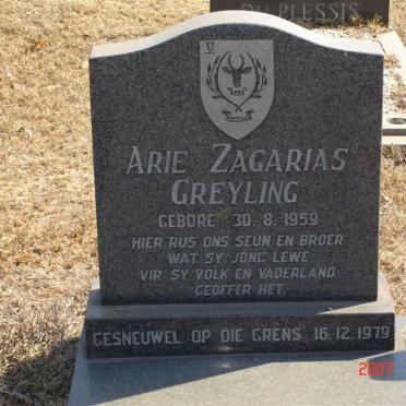 GREYLING Arie Zagarias 1959-1979