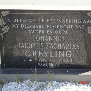 GREYLING Johannes Jacobus Zacharias 1917-1983