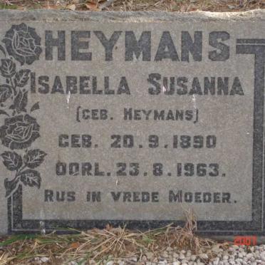 HEYMANS Isabella Susanna nee HEYMANS 1890-1963