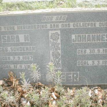 BEER Johannes C., de 1878-1958 &amp; Sara M. SCHOEMAN 1887-1916