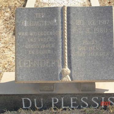 PLESSIS Leendert, du 1917-1980