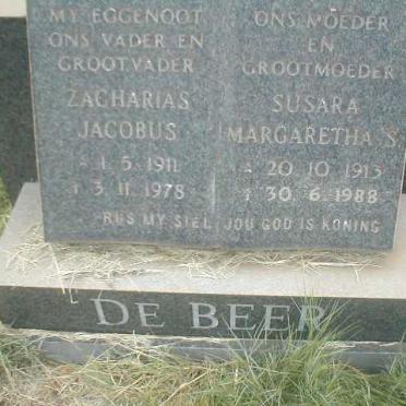 BEER Zacharias Jacobus, de 1911-1978 &amp; Susara Margaretha S. 1913-1988