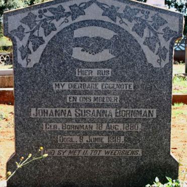 BORNMAN Johanna Susanna nee BORNMAN 1880-1919