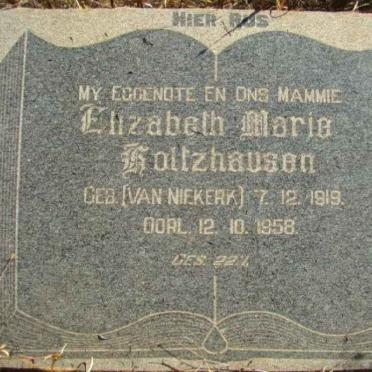HOLTZHAUSEN Elizabeth Marie nee VAN NIEKERK 1919-1958