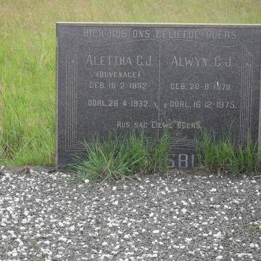 RENSBURG Alwyn C.J., Janse van 1878-1975 &amp; Aletta C. DUVENHAGE 1892-1932