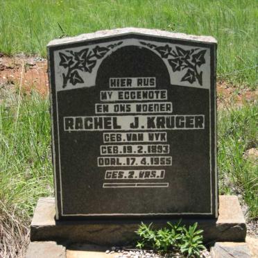 KRUGER Rachel J. nee VAN WYK 1893-1955