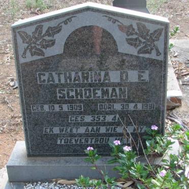 SCHOEMAN Catharina D.E. 1909-1991