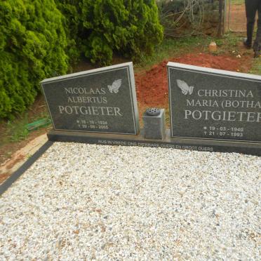 POTGIETER Nicolaas Albertus 1934-2005 &amp; Christina Maria BOTHA 1940-1993