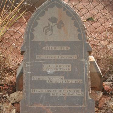 KRUGER C.C. nee VER MAAK 1901-1939