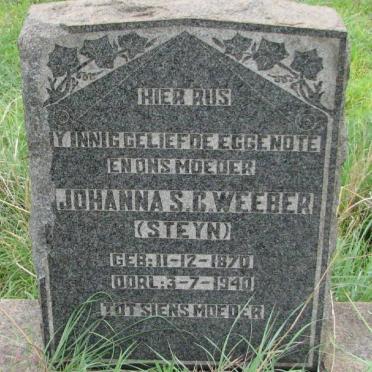 WEEBER Johanna S.C. nee STEYN 1870-1940
