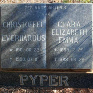 PYPER Christoffel Everhardus 1901-1990 &amp; Clara Elizabeth Emma 1899-1988