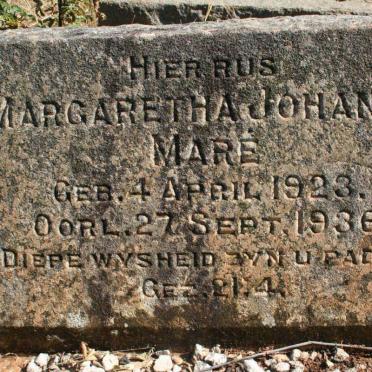 MARE Margaretha Johanna 1923-1936