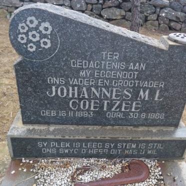 COETZEE Johannes M.L. 1893-1968