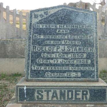 STANDER Roelof P.J. 1850-1936