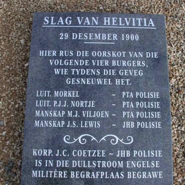 Mpumalanga, BELFAST district, Machadodorp, Battle of Helvetia