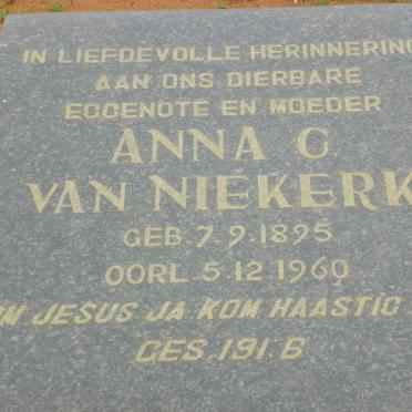 NIEKERK Anna C., van 1895-1960