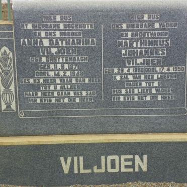 VILJOEN Marthinnus Johannes 1866-1950 &amp; Anna Catharina BREYTENBACH 1871-1948