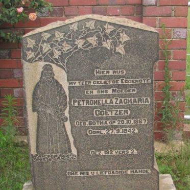 COETZER Petronella Zacharia nee BOTHA 1867-1942