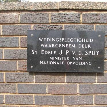 09. Wydingsplegtigheid - JP vd Spuy, Minister Nasionale Opvoeding