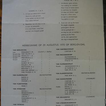 2. Herdenkingsprogram - Onthulling van Berg-en-Dalmonument