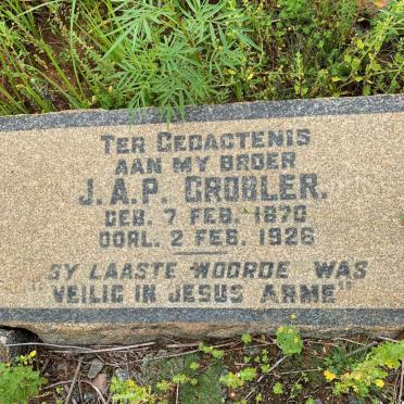 GROBLER J.A.P. 1870-1926