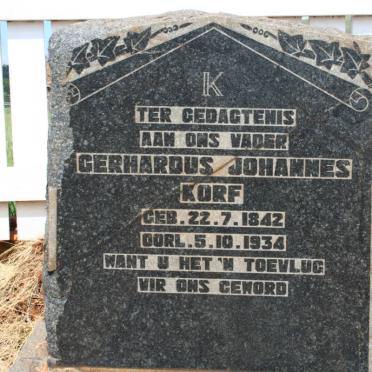 KORF Gerhardus Johannes 1842-1934