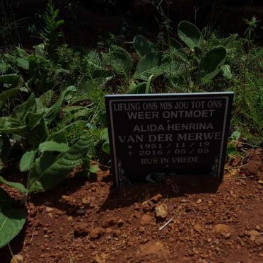MERWE Alida Henrina, van der 1951-2016