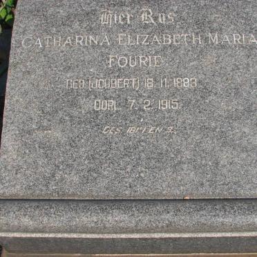 FOURIE Catharina Elizabeth Maria nee JOUBERT 1889-1915