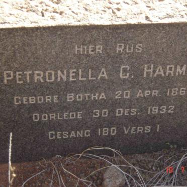 HARMSE Petronella C. nee BOTHA  1863-1932