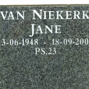 NIEKERK Jane, van 1948-2006