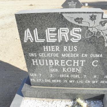 ALERS Huibrecht C. geb KOEN 1904-1991