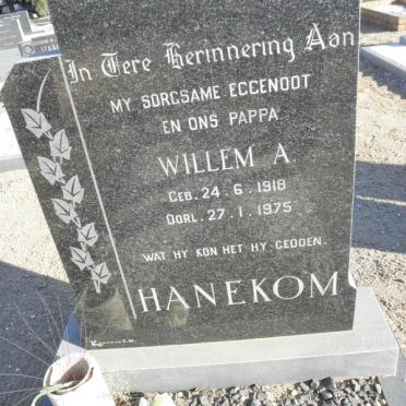 HANEKOM Willem A. 1918-1975