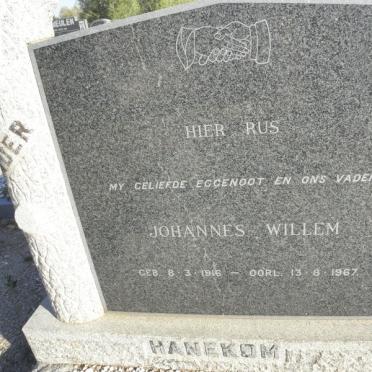 HANEKOM Johannes Willem 1916-1967