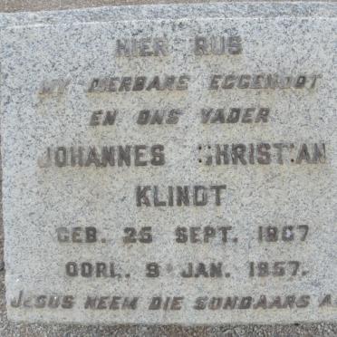 KLINDT Johannes Christian 18?7-1957