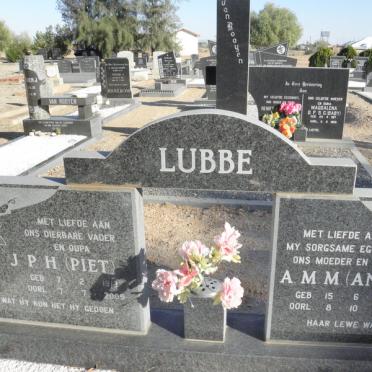 LUBBE J.P.H. 1913-2009 &amp; A.M.M. 1910-1995