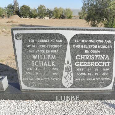 LUBBE Willem Schalk 1909-1990 &amp; Christina Gerbrecht 1920-2001